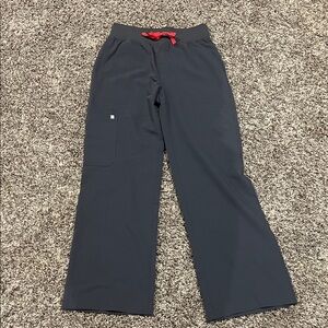 Kids Dark Gray Active Pull-On Pants with Red Drawstring